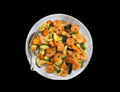 71. Krevety se zeleninou